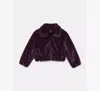 Kate Spade Faux Fur Jacket In Purple