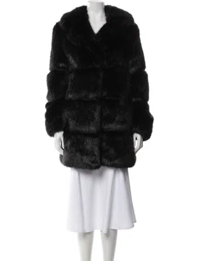 Pre-owned Kate Spade Faux Fur Jacket In Black