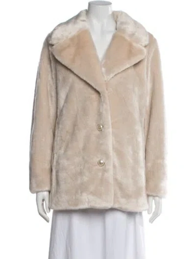 Pre-owned Kate Spade Faux Fur Jacket In Neutrals