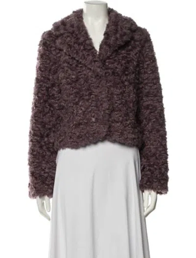 Pre-owned Kate Spade Faux Fur Jacket In Purple