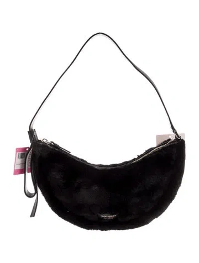 Pre-owned Kate Spade Faux Fur Shoulder Bag In Black