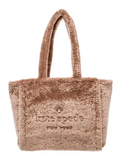 Pre-owned Kate Spade Faux Fur Tote In Brown