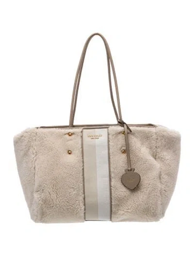 Pre-owned Kate Spade Faux Fur Tote In Neutrals