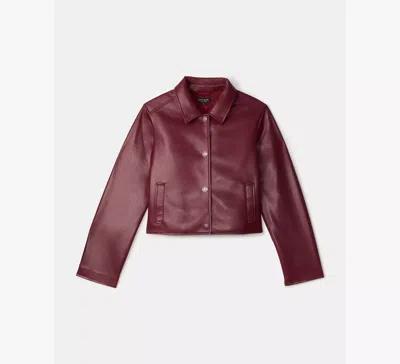 Kate Spade Faux Nappa Leather Jacket In Burgundy