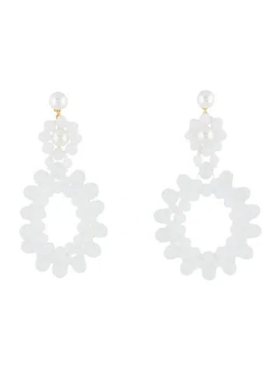 Pre-owned Kate Spade Faux Pearl & Bead "marguerite" Drop Earrings In Multi