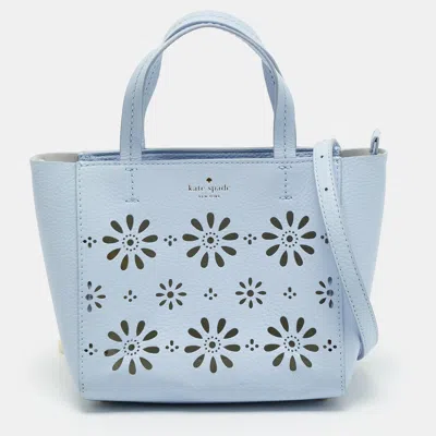 Pre-owned Kate Spade Faye Drive Hallie Light Blue Leather Tote