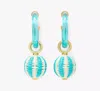 Kate Spade New York Feeling Bubbly Raffia Drop Hoop Earrings In Aqua