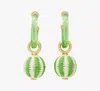 Kate Spade New York Feeling Bubbly Raffia Drop Hoop Earrings In Green
