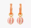 Kate Spade Feeling Bubbly Raffia Charm Hoops In Pink
