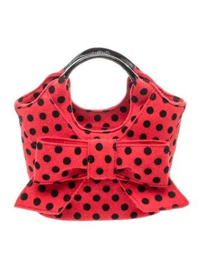 Pre-owned Kate Spade Felt Top Handle Bag In Black/red