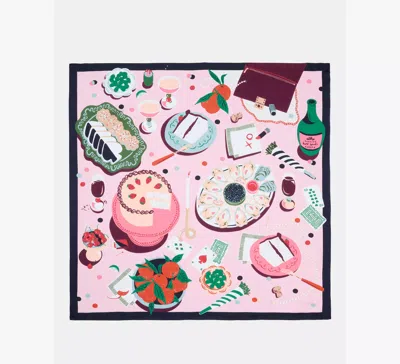 Kate Spade Festive Party Silk Square Scarf In Multi