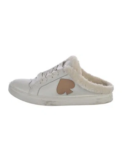Pre-owned Kate Spade Fex Mule Winter Sneakers In White