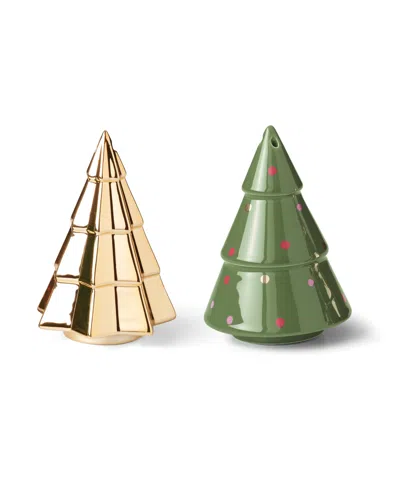 Kate Spade Figural Evergreen Tree Salt Pepper Set In Green