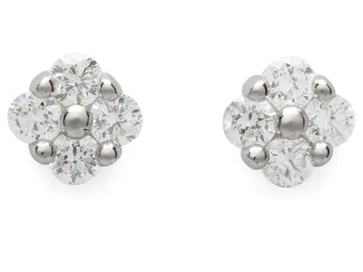 Kate Spade Fine Jewerly Flower Diamond Studs In Metallic