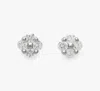 Kate Spade Fine Time To Shine Diamond Flower Studs In Silver