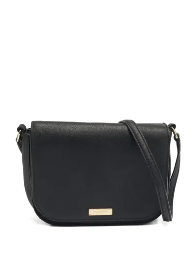 Pre-owned Kate Spade Flap Leather Cross-body Bag In Black