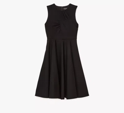 Kate Spade Flared Ponte Dress In Black