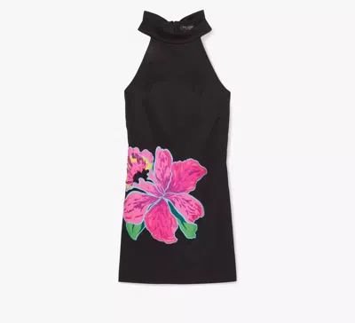 Kate Spade Floral Appliqué Shift Dress In Black