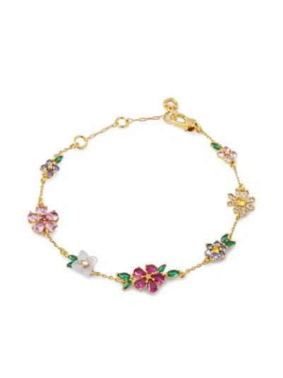 Kate Spade Floral-charm Bracelet In Gold