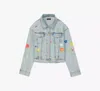 Kate Spade Floral Embroidered Denim Jacket In Indigo Denim