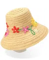 Kate Spade Floral Embroidered Sunhat In Natural