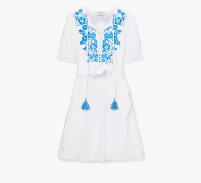 Kate Spade Floral Embroidered Shirtdress In Fresh White