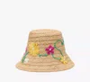 Kate Spade Floral Embroidered Sunhat In Natural