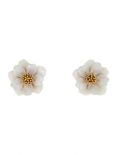 Pre-owned Kate Spade Floral Enamel Stud Earrings In Multi