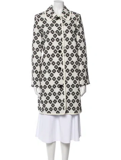 Pre-owned Kate Spade Floral Print Coat In Neutral