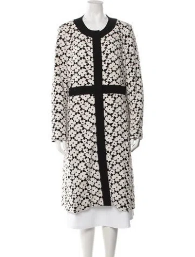 Pre-owned Kate Spade Floral Print Coat In Neutral