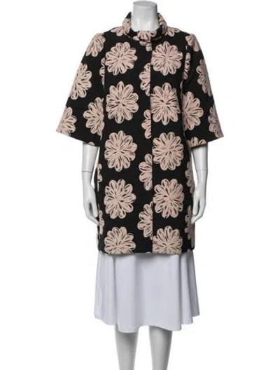 Pre-owned Kate Spade Floral Print Coat In Neutral