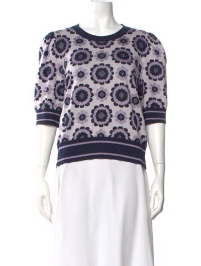 Pre-owned Kate Spade Floral Print Crew Neck Sweater In Multi