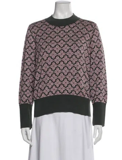 Pre-owned Kate Spade Floral Print Crew Neck Sweater In Multi
