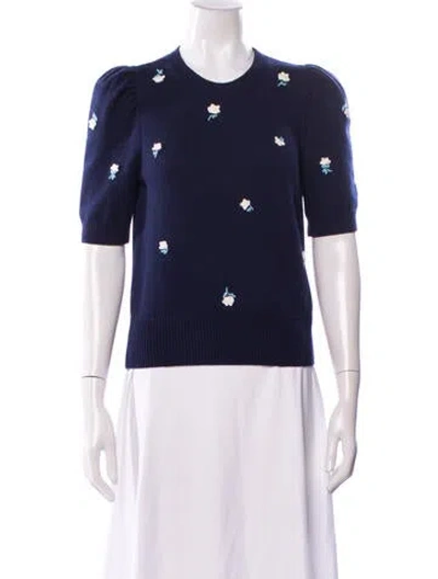Pre-owned Kate Spade Floral Print Crew Neck Sweater In Multi