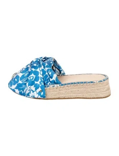 Pre-owned Kate Spade Floral Print Espadrilles In Blue