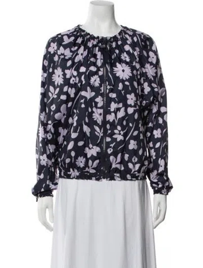 Pre-owned Kate Spade Floral Print Jacket In Black