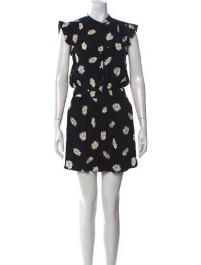 Pre-owned Kate Spade Floral Print Jumpsuit In Black
