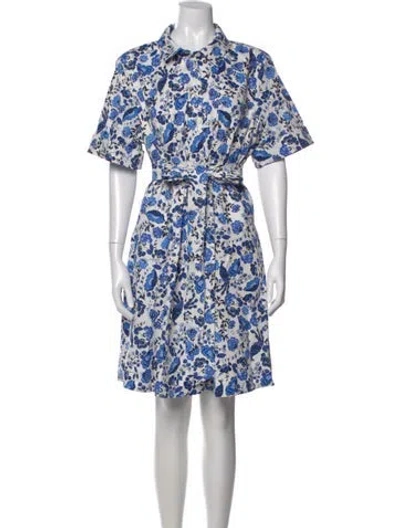 Pre-owned Kate Spade Floral Print Knee-length Dress In Blue