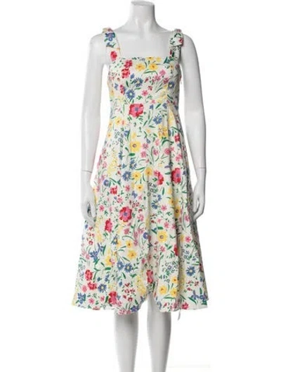Pre-owned Kate Spade Floral Print Knee-length Dress In Blue