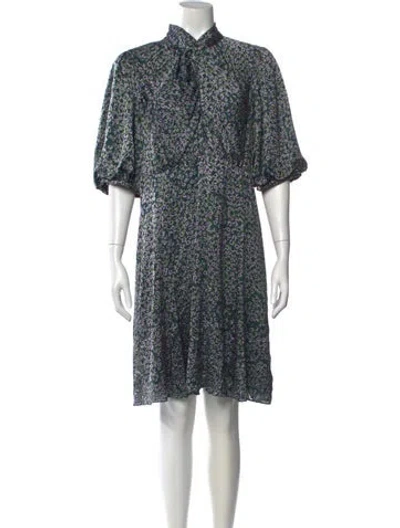 Pre-owned Kate Spade Floral Print Knee-length Dress In Green