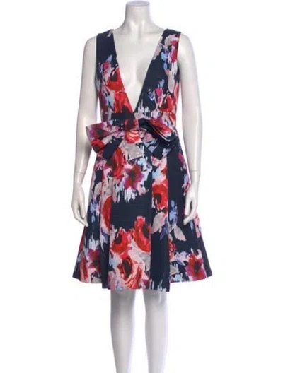 Pre-owned Kate Spade Floral Print Knee-length Dress In Multi