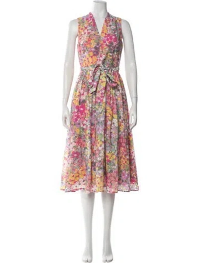 Pre-owned Kate Spade Floral Print Knee-length Dress In Multi