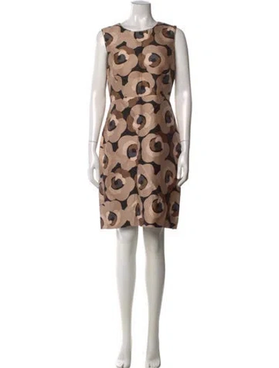 Pre-owned Kate Spade Floral Print Knee-length Dress In Neutral