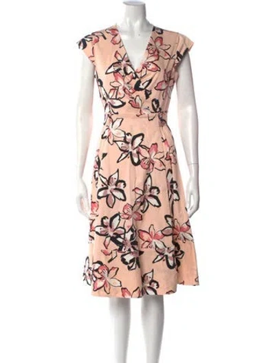 Pre-owned Kate Spade Floral Print Knee-length Dress In Pink