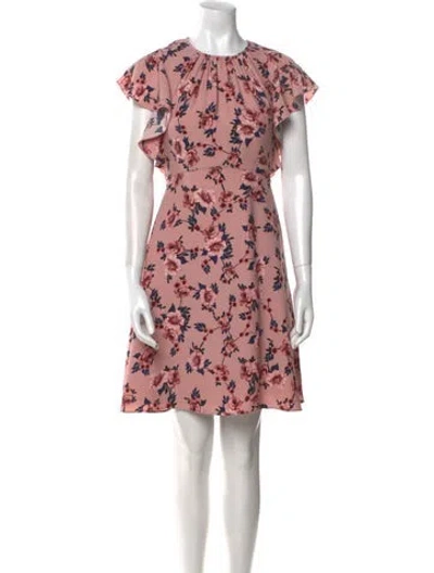 Pre-owned Kate Spade Floral Print Knee-length Dress In Pink