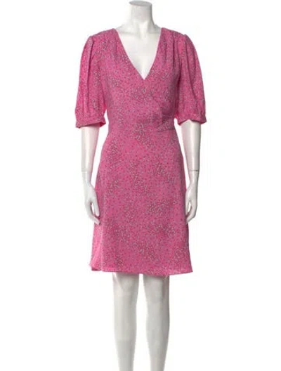 Pre-owned Kate Spade Floral Print Knee-length Dress In Pink