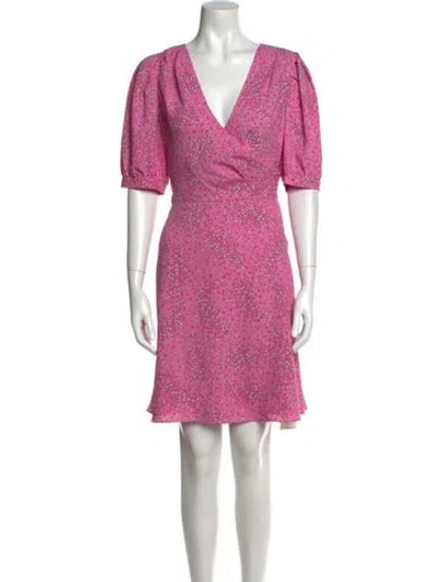 Pre-owned Kate Spade Floral Print Knee-length Dress In Pink