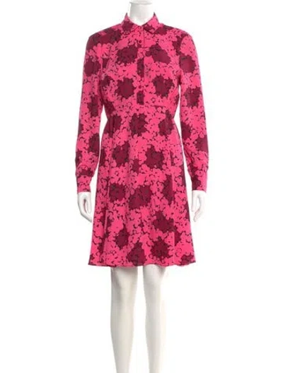 Pre-owned Kate Spade Floral Print Knee-length Dress In Pink