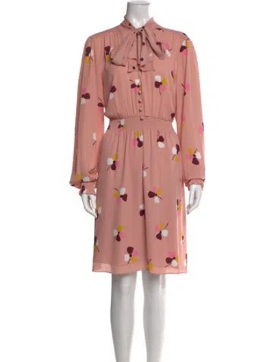 Pre-owned Kate Spade Floral Print Knee-length Dress In Pink