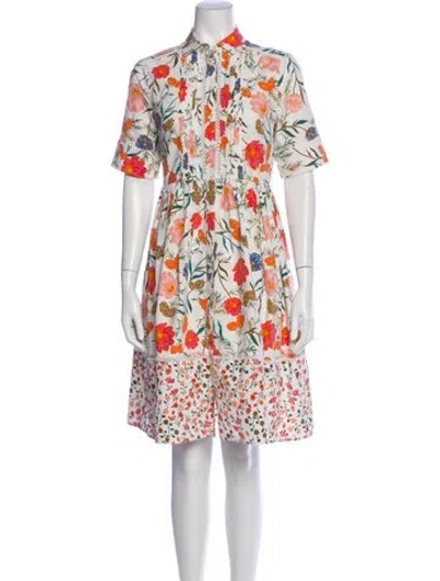 Pre-owned Kate Spade Floral Print Knee-length Dress In Pink